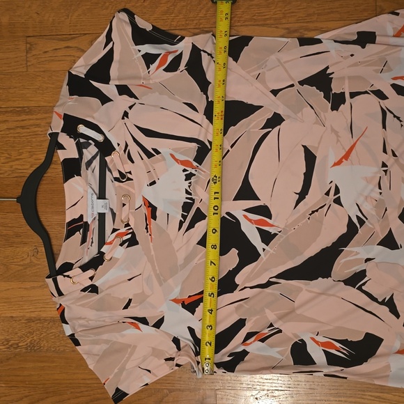 LIZ CLAIBORNE BRAND WOMEN'S SHORT SLEEVES PINK AND BLACK SUMMER TOP SIZE XL - Picture 11 of 16